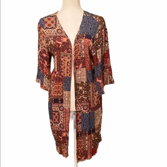 L Love Multi Pattern Cardigan Size Large - Picture 1 of 10